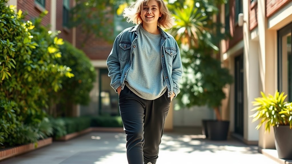 casual denim and sweatpants