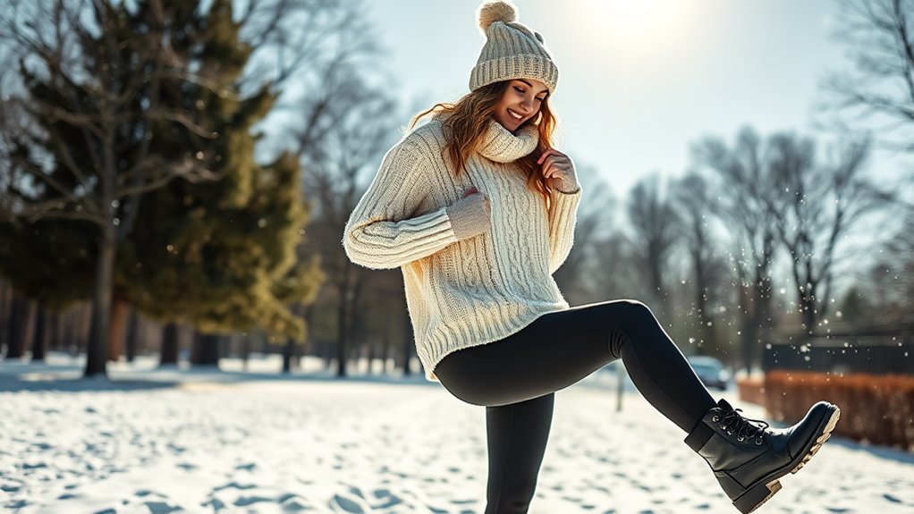 comfortable knitwear ensemble outfit