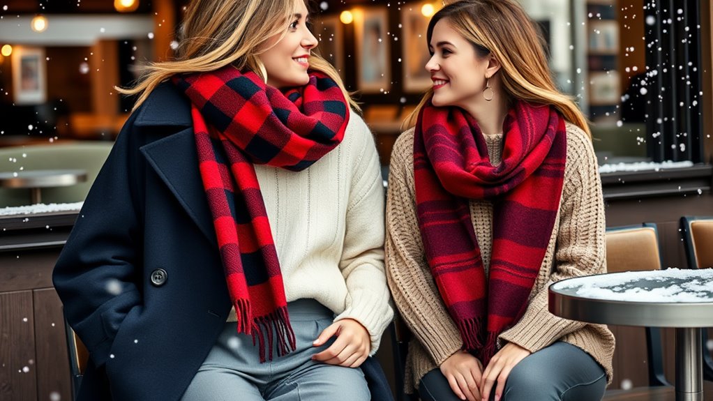 cozy checkered scarf accessory