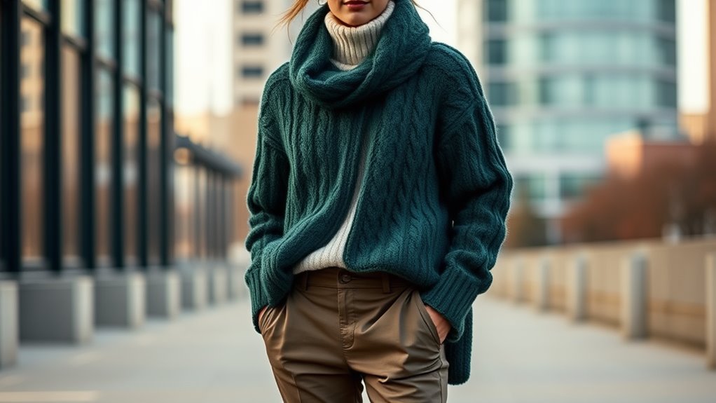 cozy multi layered knitwear