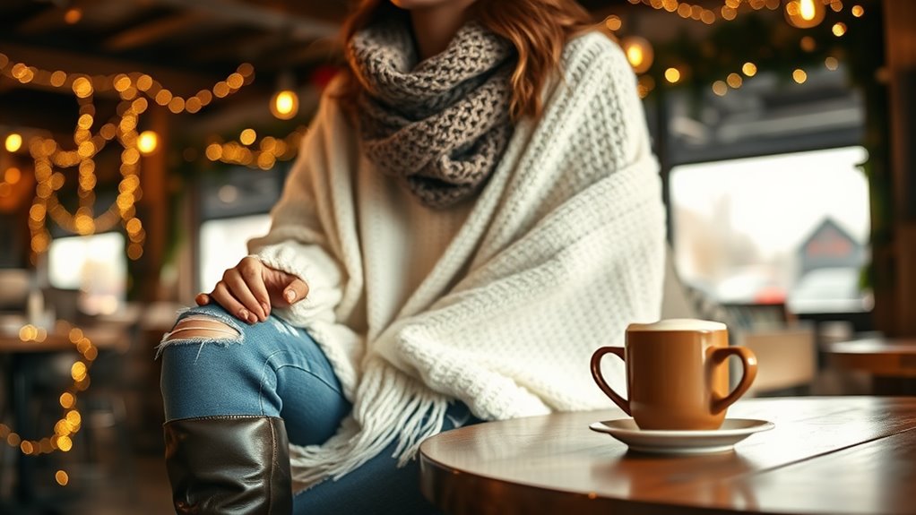 cozy sweater with jeans