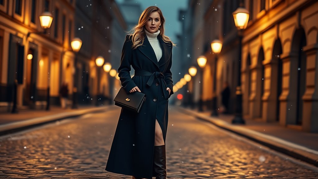 elegant long outerwear garment