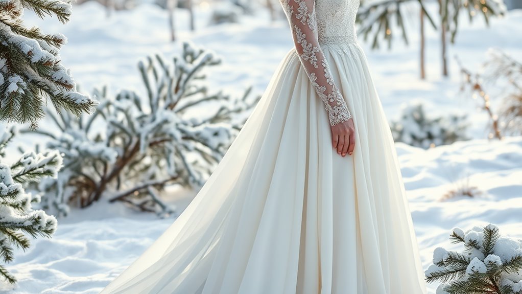 elegant winter bridal attire