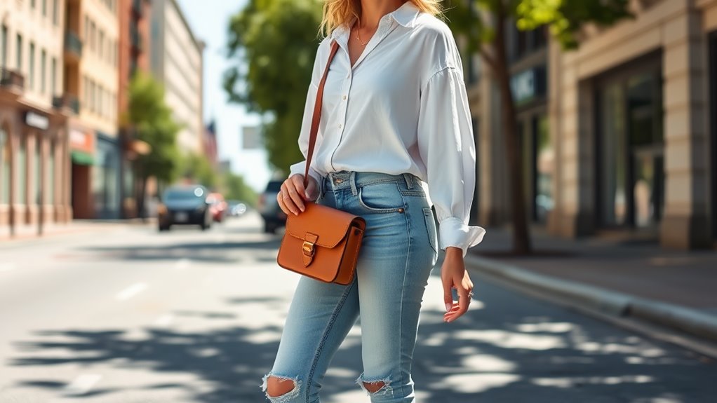 everyday chic light blue jeans