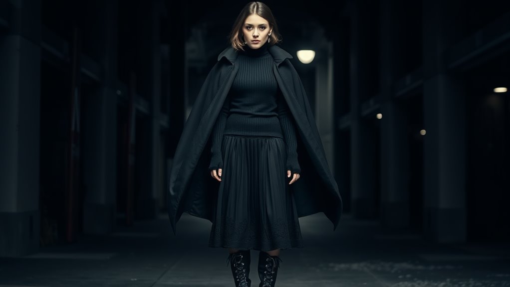 stylish black clothing ensemble