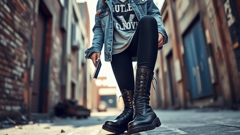 stylish combat boots outfits