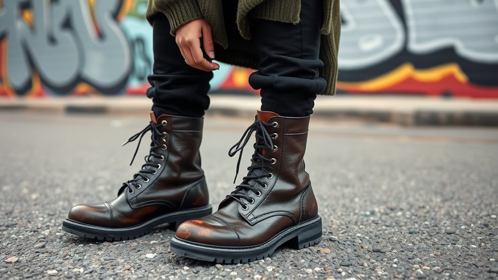 stylish combat boots outfits