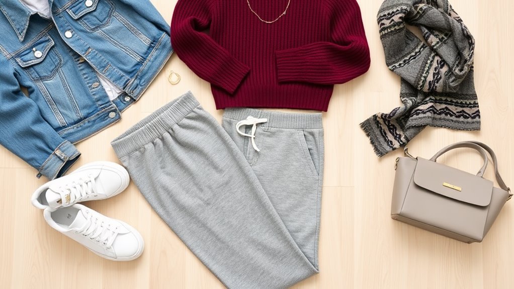 stylish grey sweatpants outfits