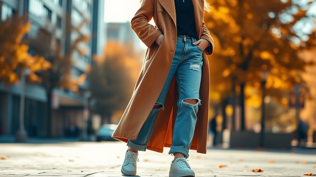 stylish long coat layering