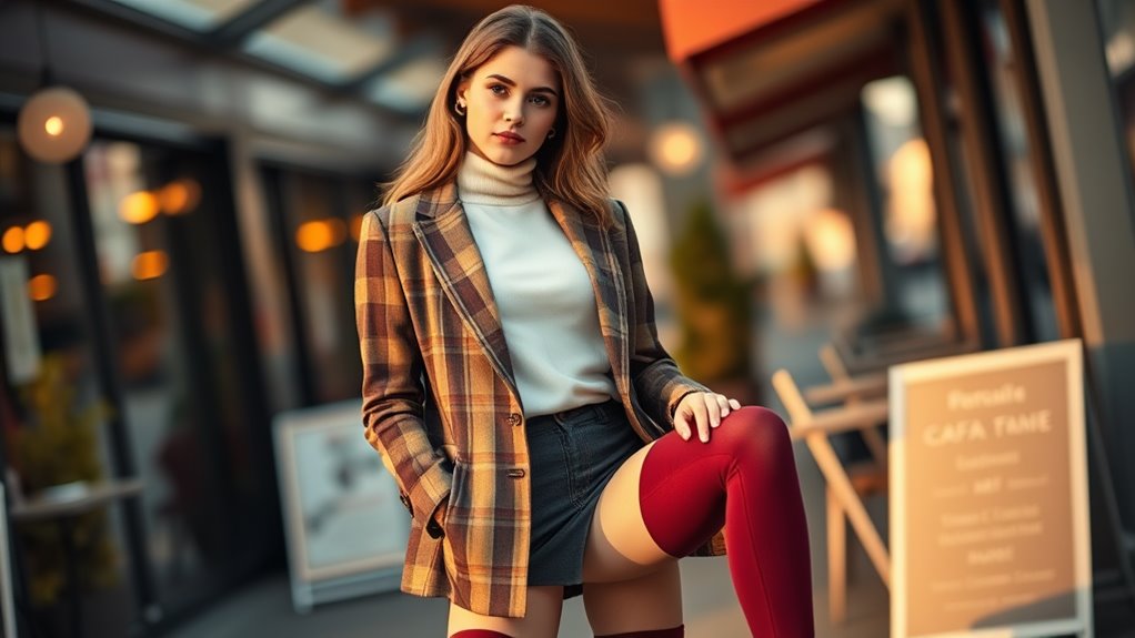 stylish thigh high sock outfits