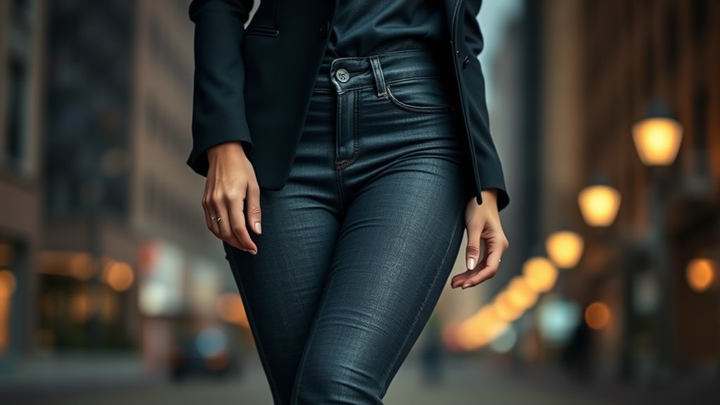 timeless chic dark jeans