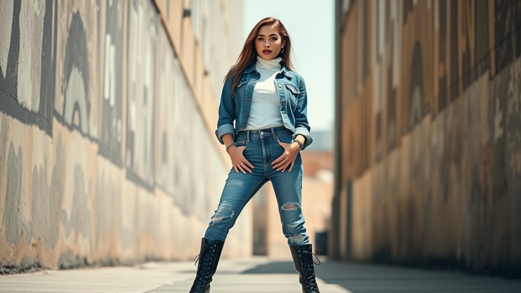 timeless style denim boots