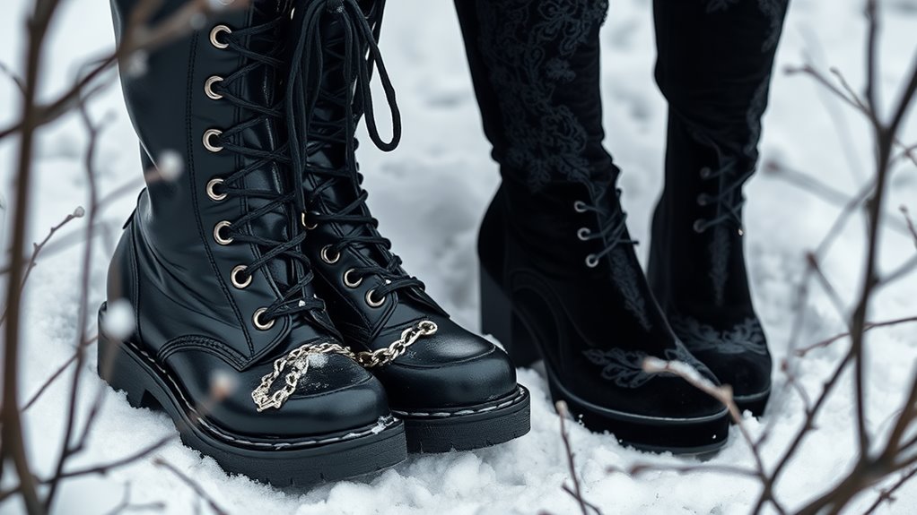 winter goth footwear styles